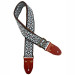 GAUCHO GST-1282-1 CLASSIC SERIES BLAUW GRIJS - GITAARRIEM 2" JACQUARD GEWEVEN BRONZEN GESP SUEDE