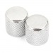 FENDER DOME KNOBS KNURLED CHROME 2-PACK CTS SOLID SHAFT - KNOP TELECASTER/PRECISION BASS PLAT SCHROEFMODEL