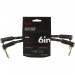 FENDER DELUXE SERIES 6" CABLE BLACK TWEED ANGLE/ANGLE 2-PACK - KABEL JACK 6.3 ZWART 15CM 2X HAAKS