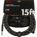 FENDER DELUXE SERIES 15' CABLE BLACK TWEED ANGLE - KABEL JACK 6.3 ZWART 4.5MTR 1X HAAKS