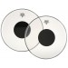 REMO CS-0316-10 - DRUMVEL 16" TRANSPARANT + ZWARTE DOT 2 stuks afgebeeld